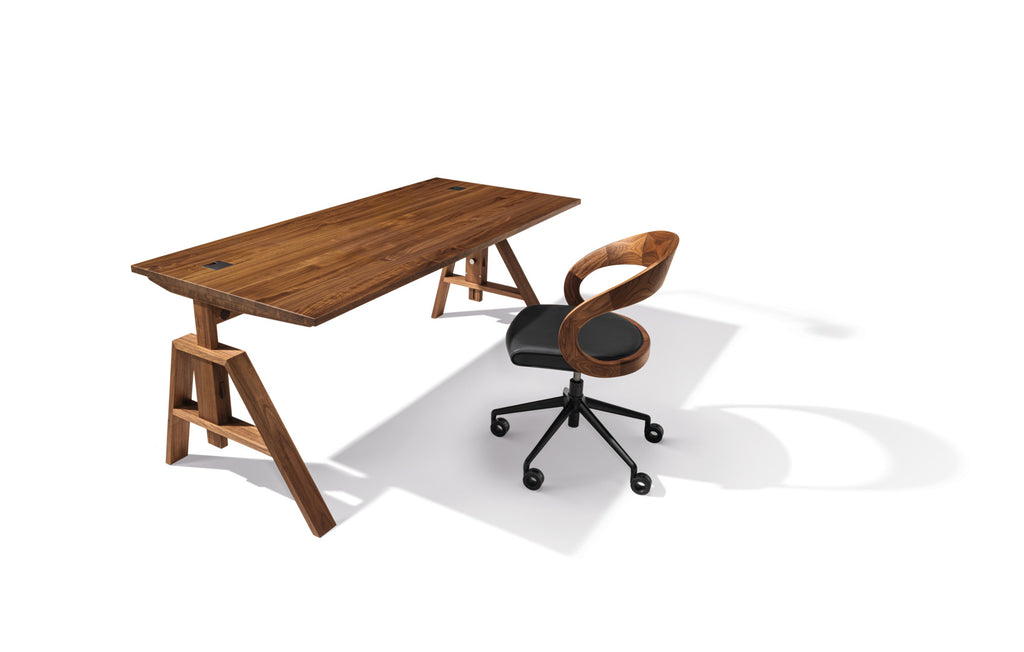 atelier desk & girado chair in walnut. photo: TEAM 7