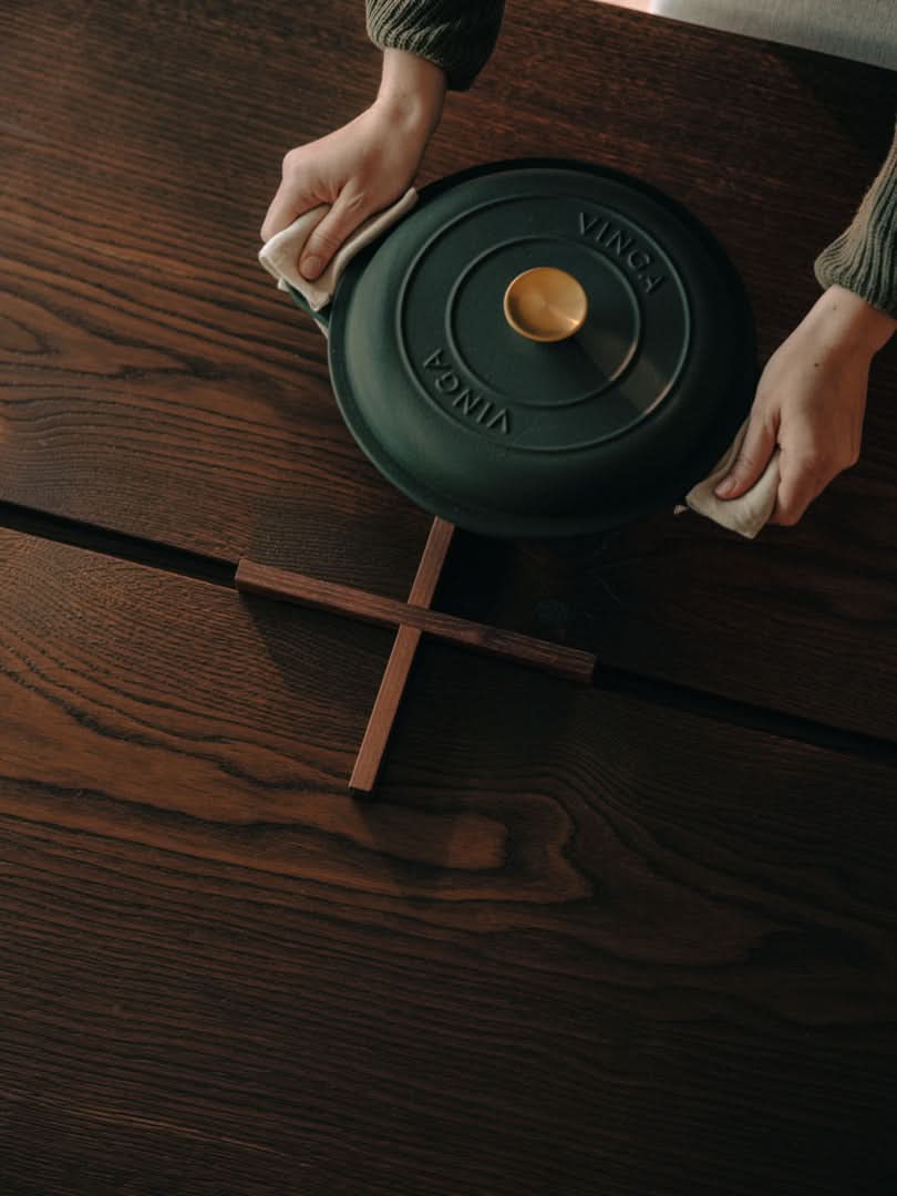 TEAM 7 echt.zeit table in smoked oak. photo: TEAM 7 - Available in Canada at The Mattress & Sleep Co.