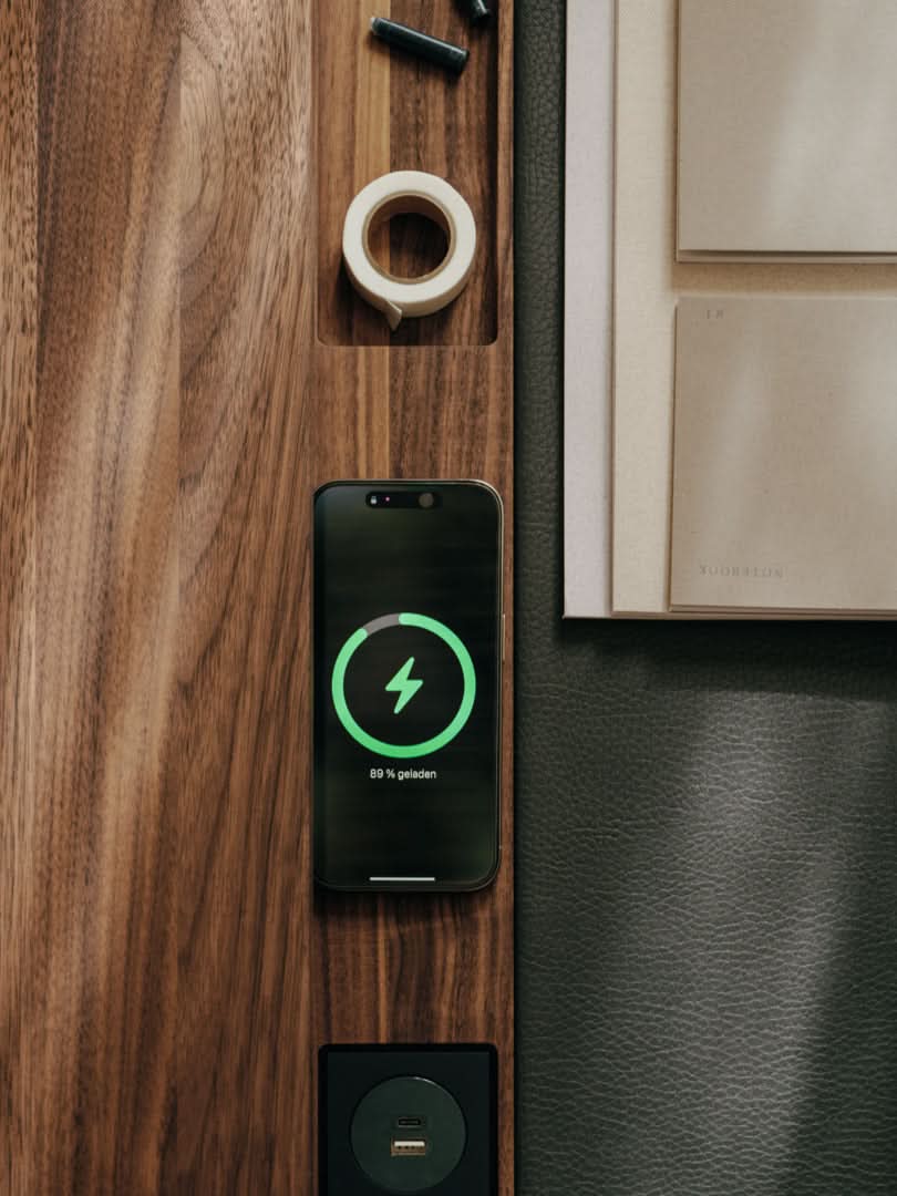 TEAM 7 filigno writing desk in walnut. photo: TEAM 7 - Available in Canada at The Mattress & Sleep Co.