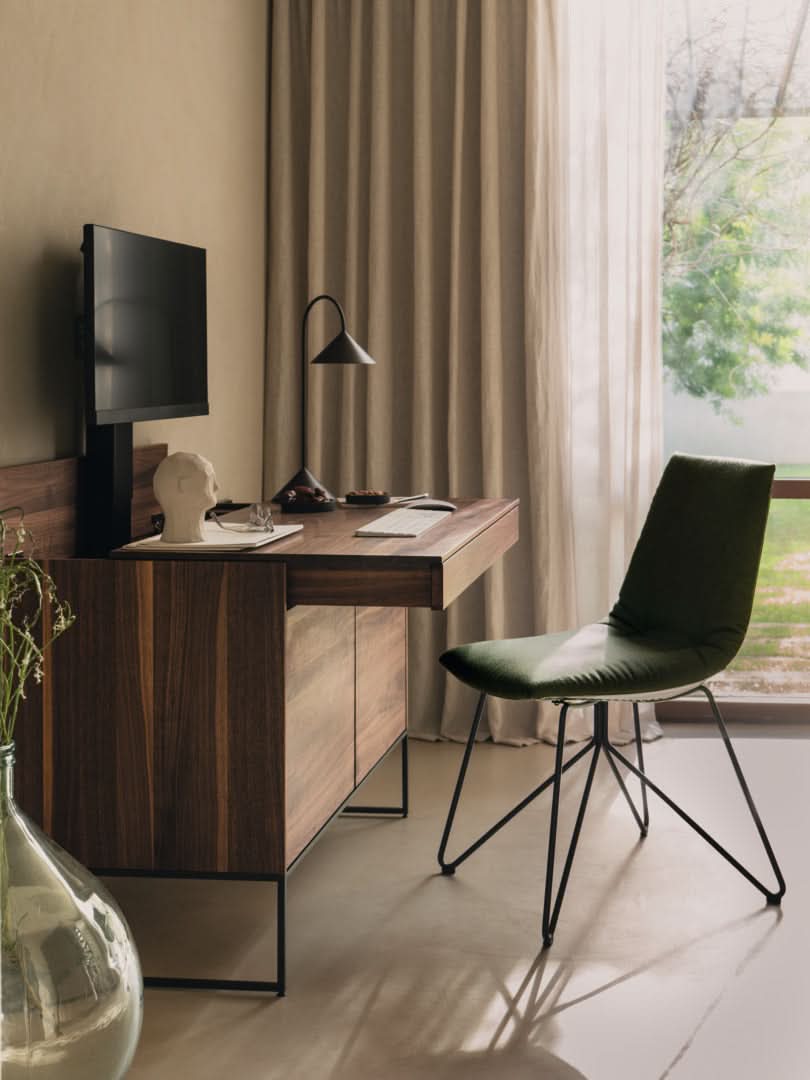 TEAM 7 filigno writing desk in walnut. photo: TEAM 7 - Available in Canada at The Mattress & Sleep Co.