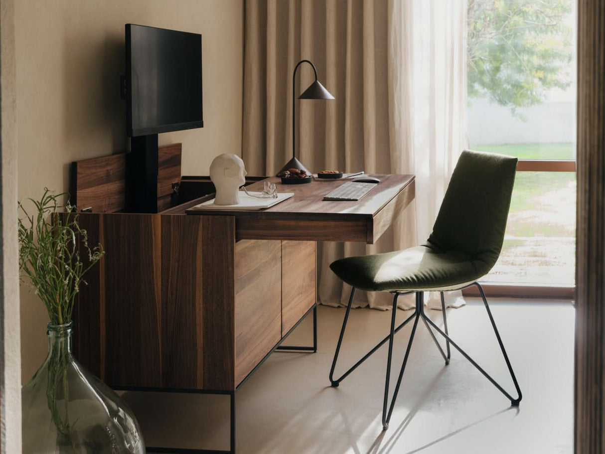 TEAM 7 filigno writing desk in walnut. photo: TEAM 7 - Available in Canada at The Mattress & Sleep Co.