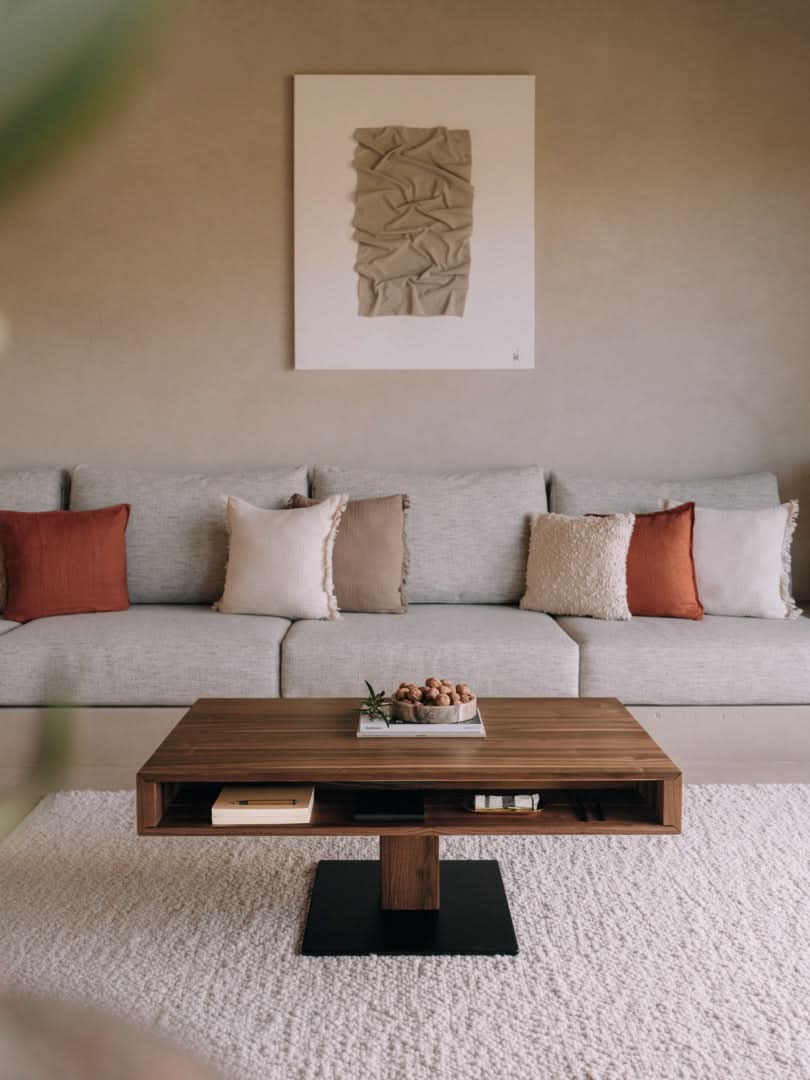 TEAM 7 lift coffee table in walnut. photo: TEAM 7 - Available in Canada at The Mattress & Sleep Co.