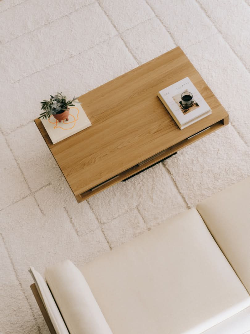TEAM 7 lift coffee table in natural oak. photo: TEAM 7 - Available in Canada at The Mattress & Sleep Co.