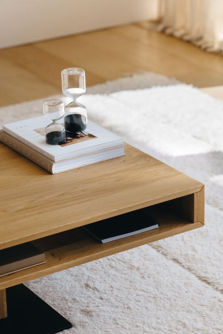 TEAM 7 lift coffee table in natural oak. photo: TEAM 7 - Available in Canada at The Mattress & Sleep Co.
