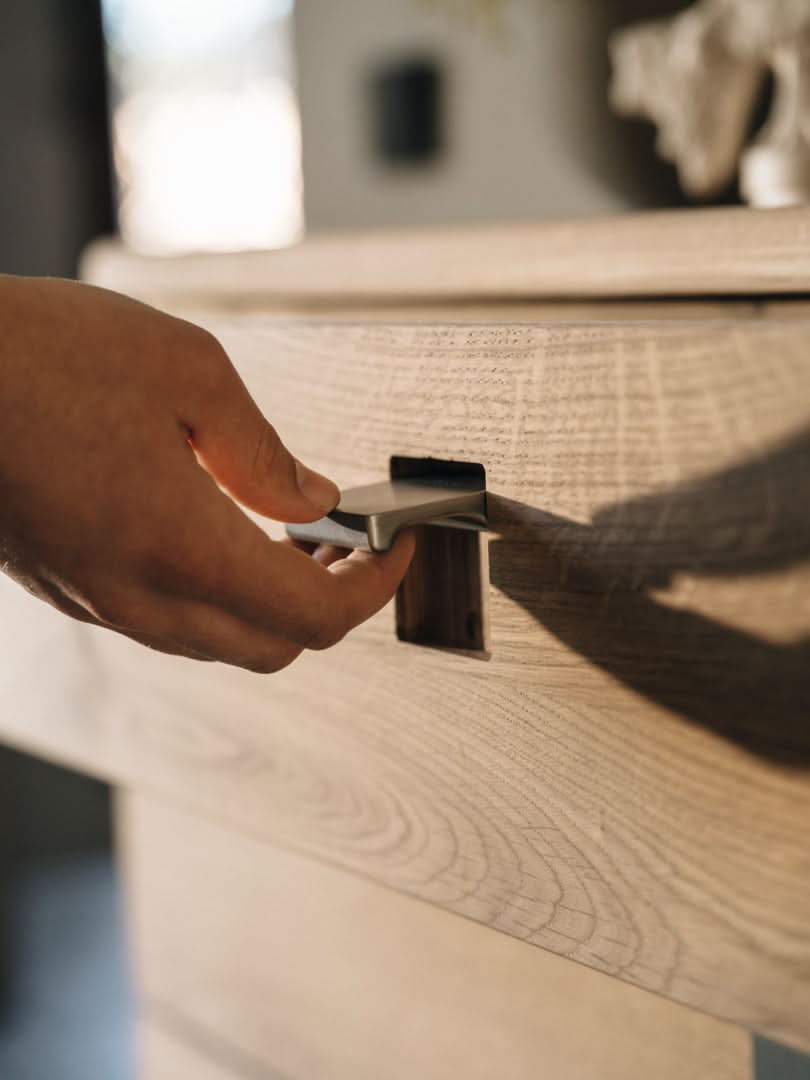 TEAM 7 nox occasional furniture in wild white oil oak. photo: TEAM 7 - Available in Canada at The Mattress & Sleep Co.