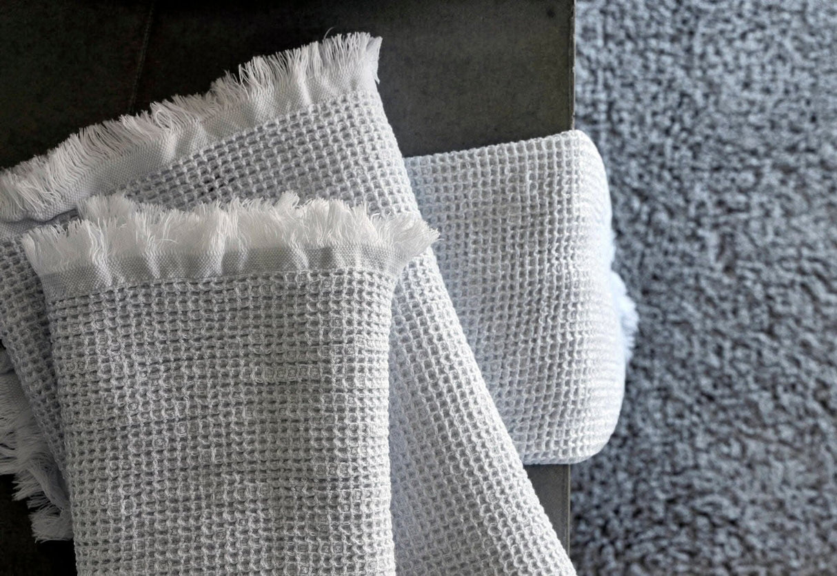 A&H Bees Towels in 992 Platinum
