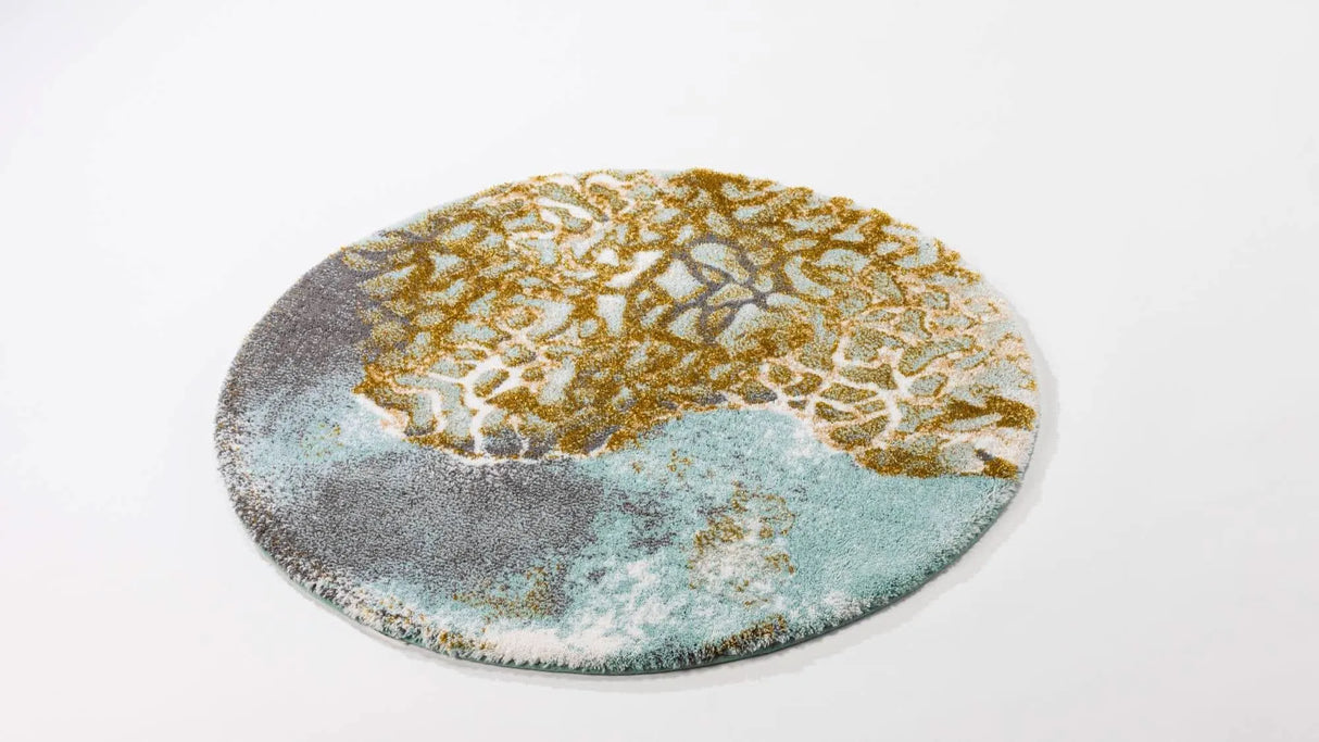 A&H Dune Bath Rug, 33" diameter w/ non-slip backing