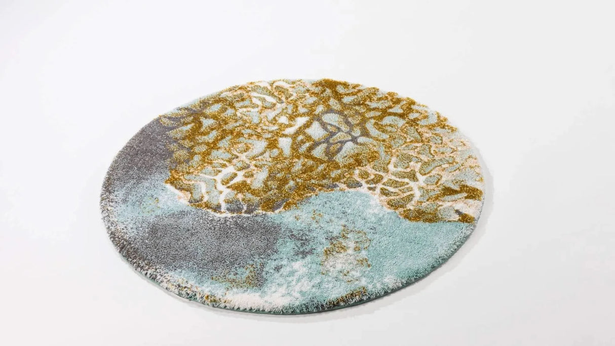 A&H Dune Bath Rug, 33" diameter w/ non-slip backing