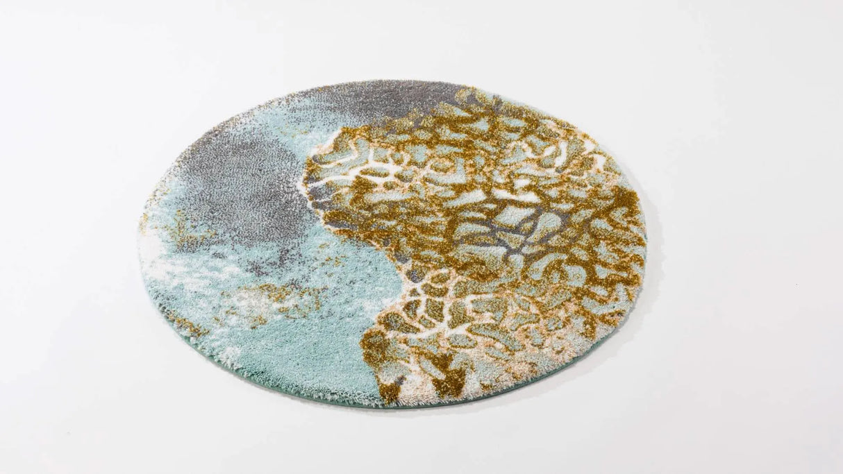 A&H Dune Bath Rug, 33" diameter w/ non-slip backing