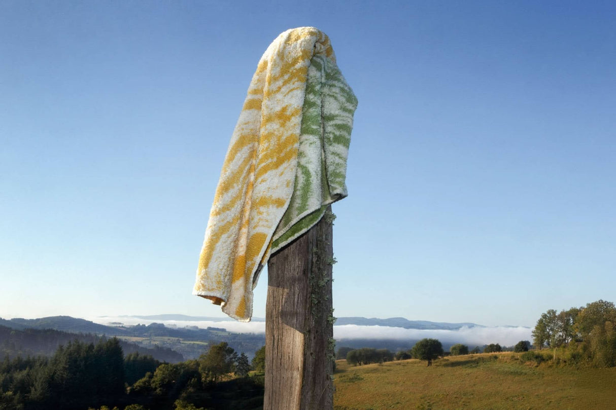 A&H Fogo Towels. Left: 278 Yuzu, Right: 165 Apple Green