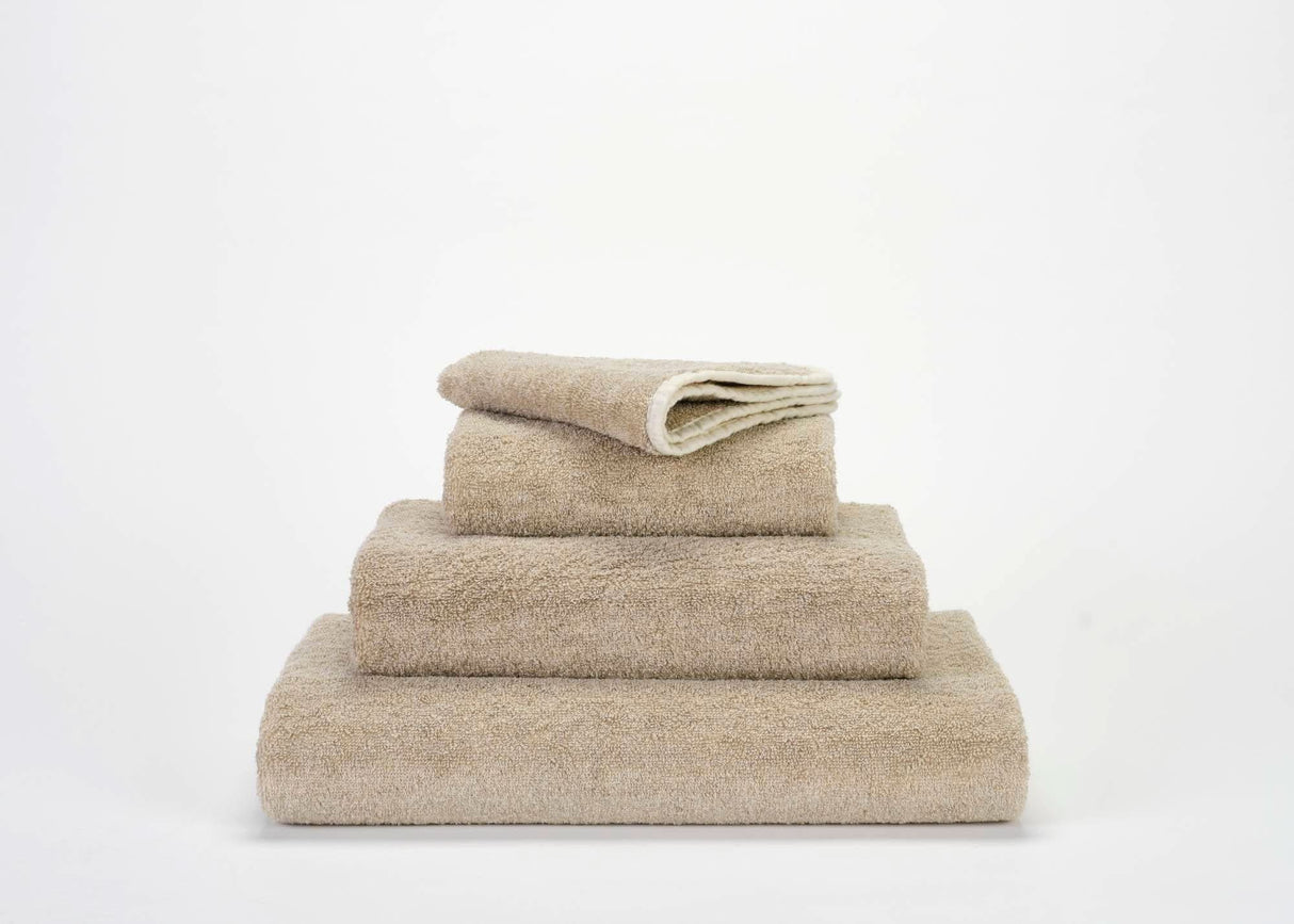 A&H Lino Towels are two-tone, reversible in 101 Ecru and 770 Linen