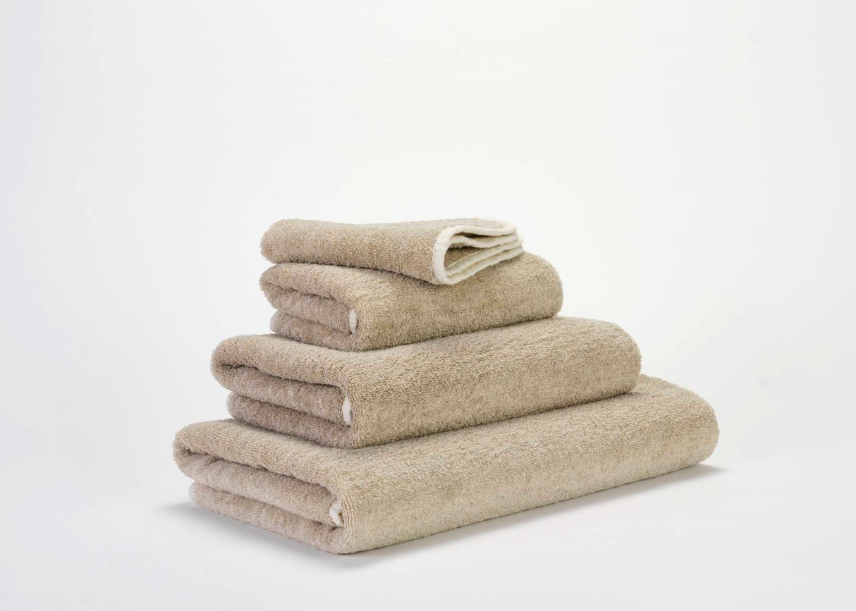 A&H Lino Towels are two-tone, reversible in 101 Ecru and 770 Linen