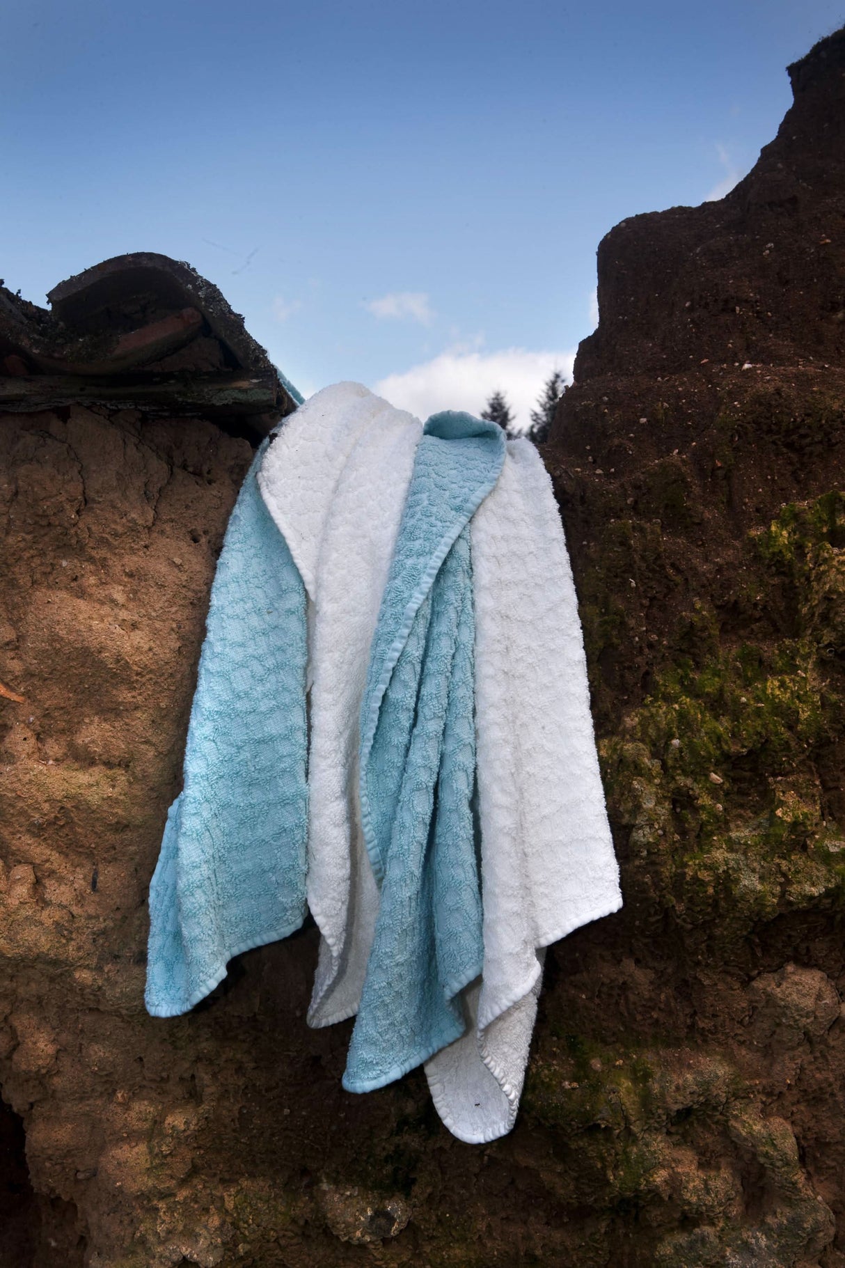 A&H Lodge Towels in 235 Ice and 103 Ivory