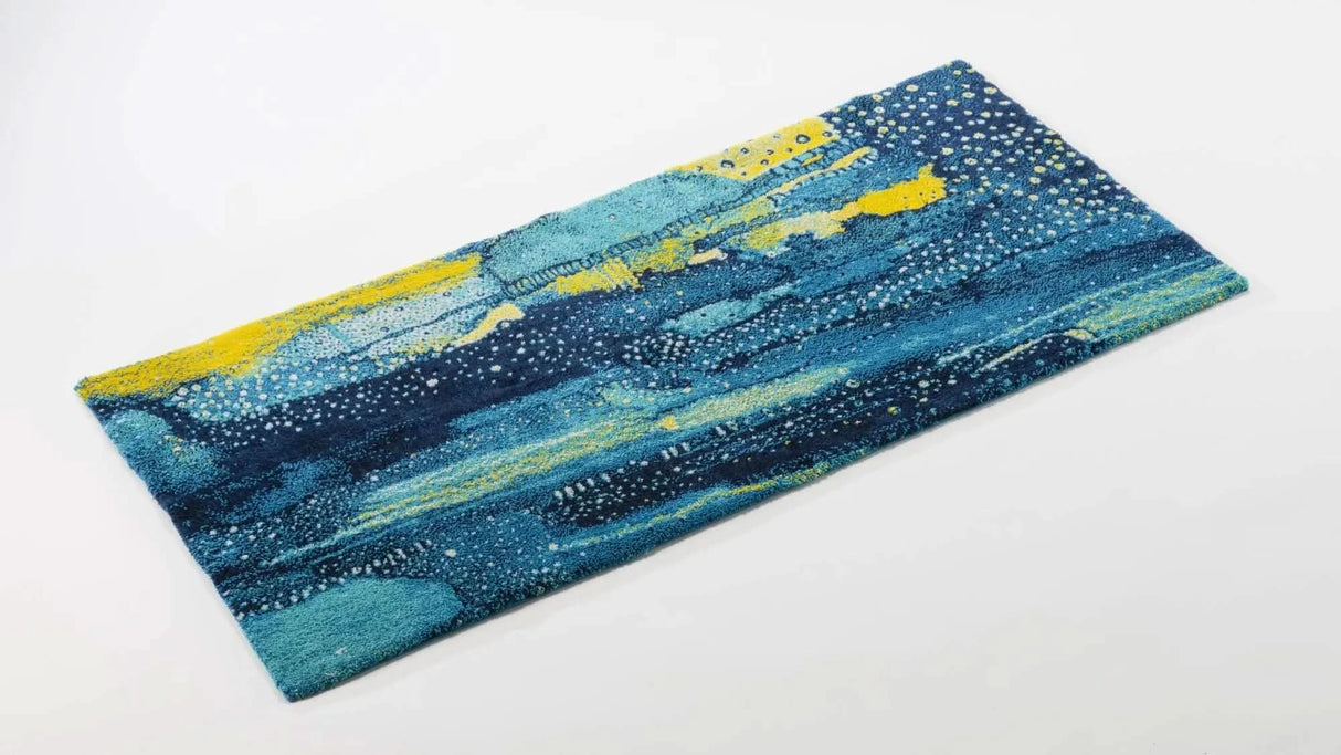 A&H Nereo Bath Rug in 302 Lagoon. 1,900 gsm 27 x 55"