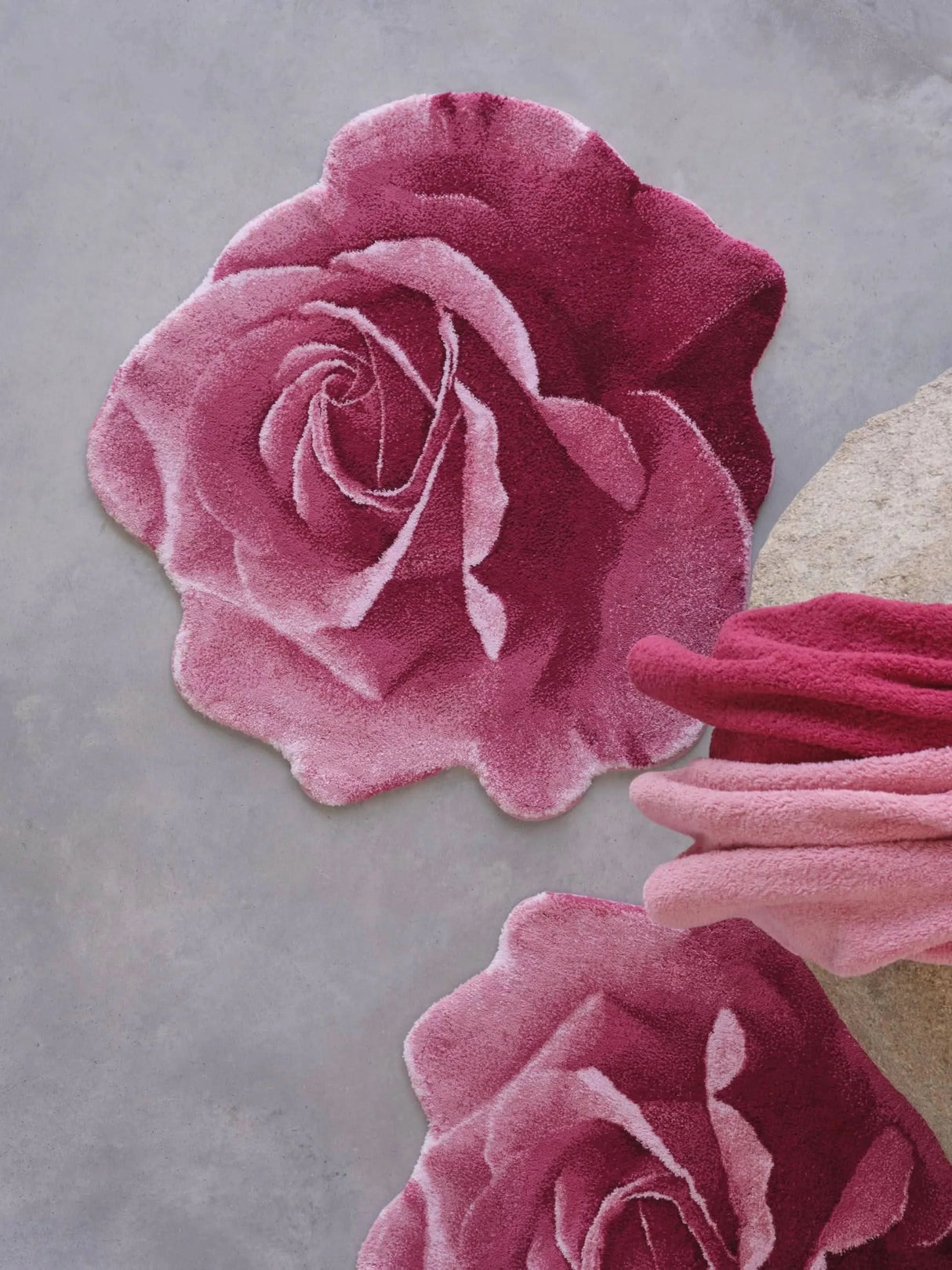 A&H Passion Bath Rug in 573 Flamingo. 100% Giza Egyptian Cotton Long Staple