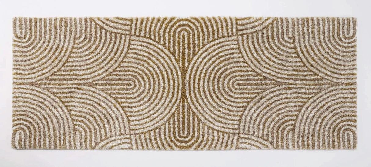 A&H Petal Bath Rug in 770 Linen - 23 x 63" bedside runner / dual vanity