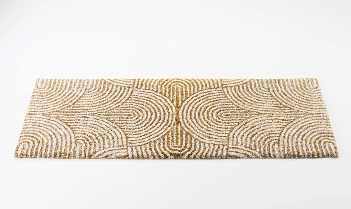 A&H Petal Bath Rug in 770 Linen - 23 x 63" bedside runner / dual vanity