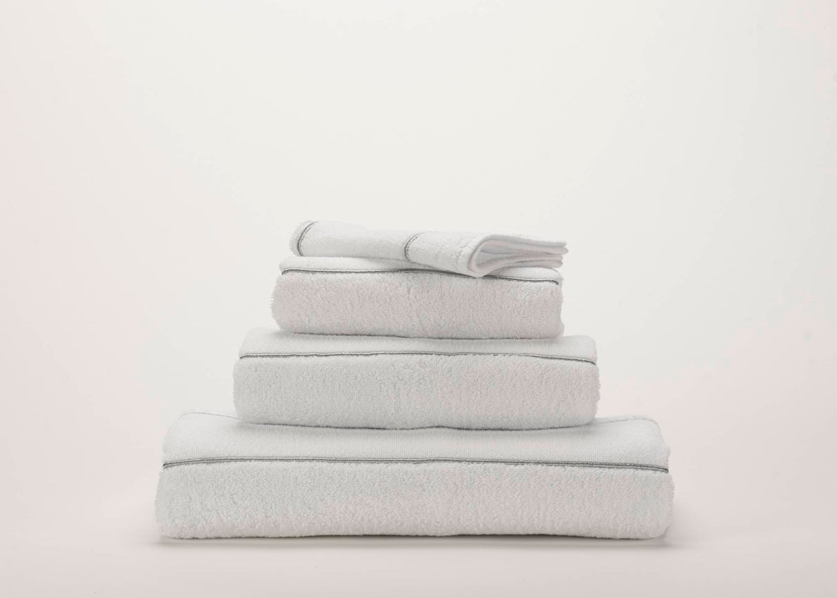 A&H Lara Embroidered Towel in 109 Silver. Lara base colour is always 100 White