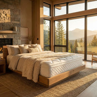 Our BE Cairo mattress features over 6,000 pocket springs across 3 layers (in king size) combined with camel down, sheep's wool, organic cotton and 100% natural Vita Talalay latex