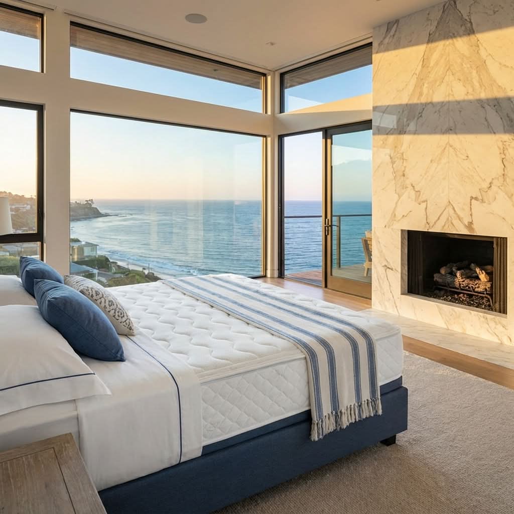 Our Dublin Hybrid Mattress on an Ergomotion Ascend Lift & Tilt Adjustable Bed