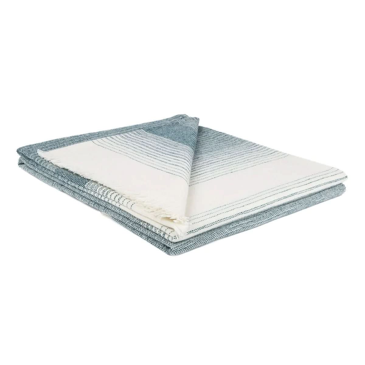 Bleu Paon (Peacock Blue) Throw (150 x 200 cm)