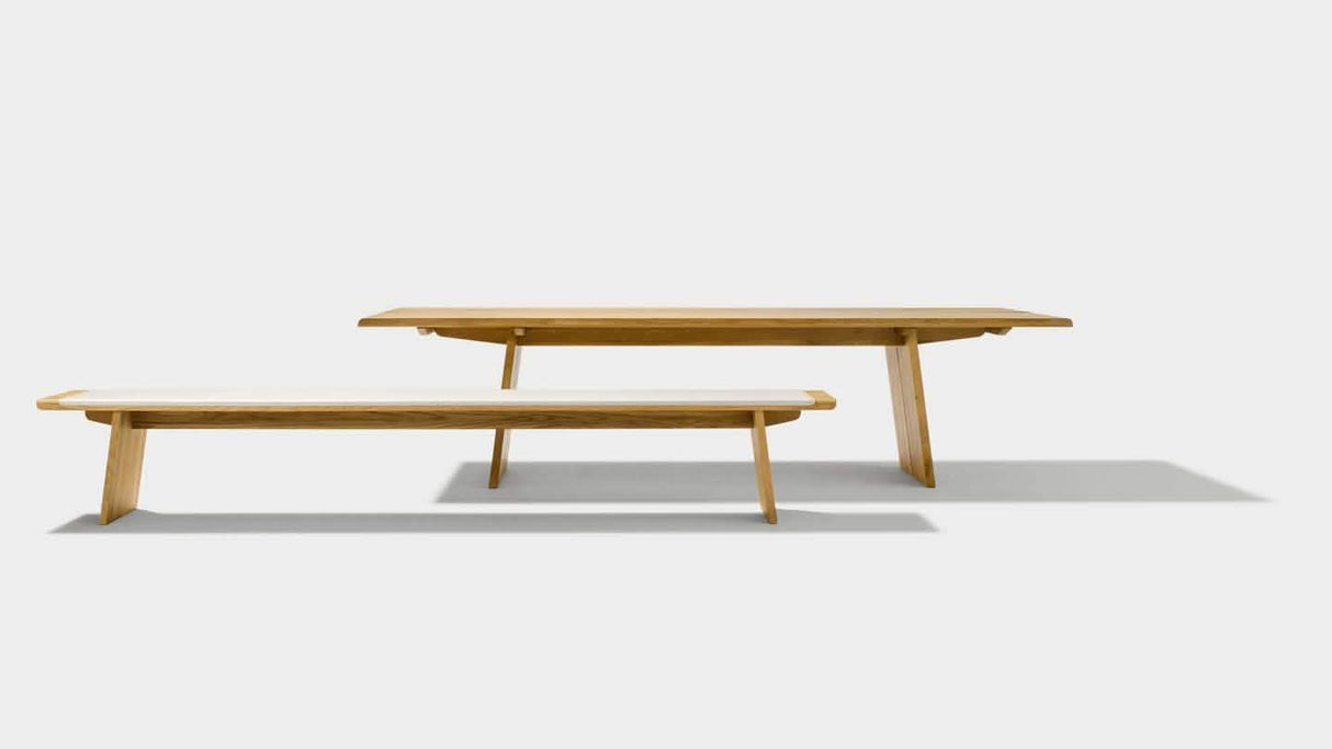 TEAM 7 nox dining benches. photo: TEAM 7 - Available in Canada form The Mattress & Sleep Co.