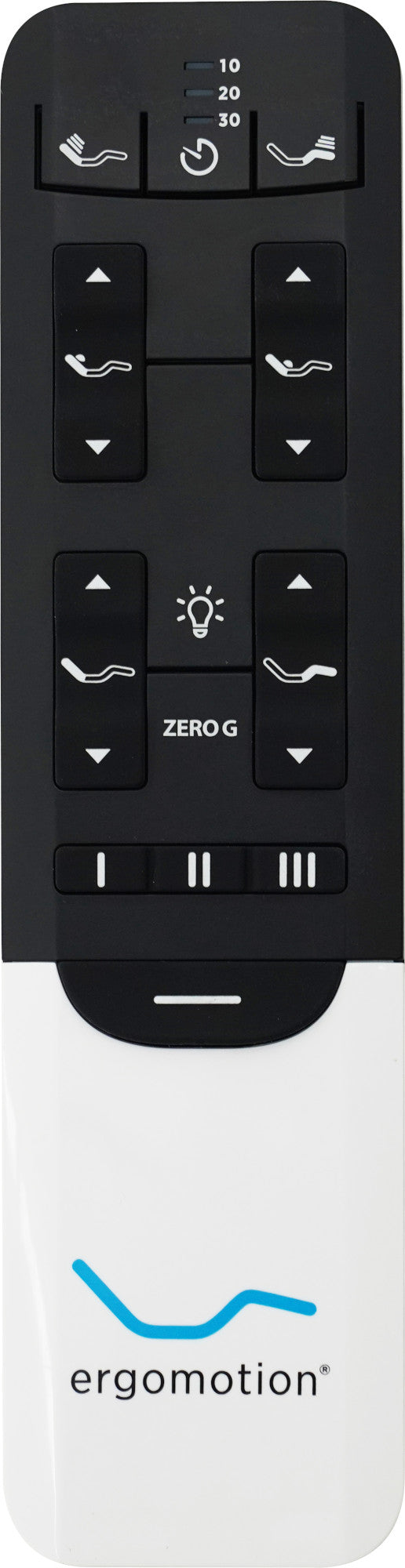 The remote features backlit buttons for easy viewing at night.
