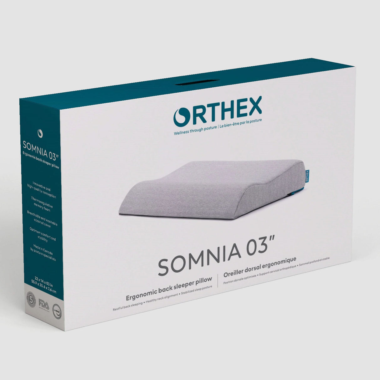 Somnia 03" Ergonomic Back Sleeper Pillow