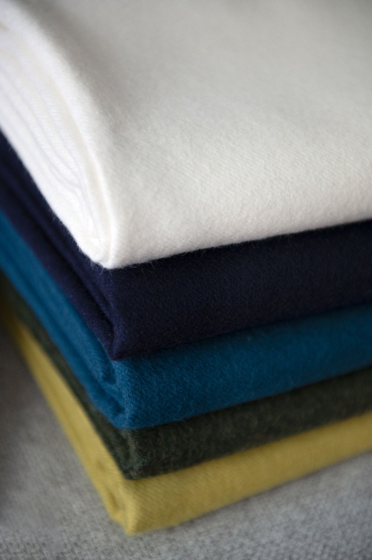 Alfie Alpaca Throw Blankets in Cream, Midnight, Teal, Cedar and Citron