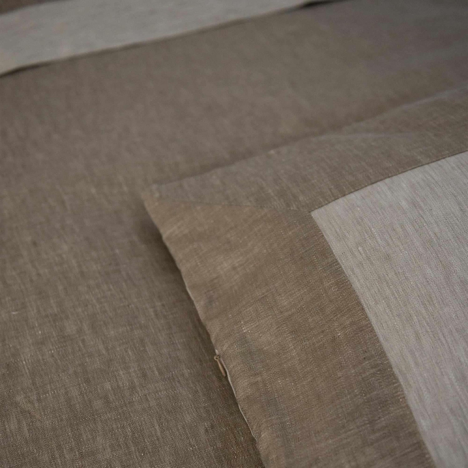 Biancha in Tan - Knife edge & seam zipper detail