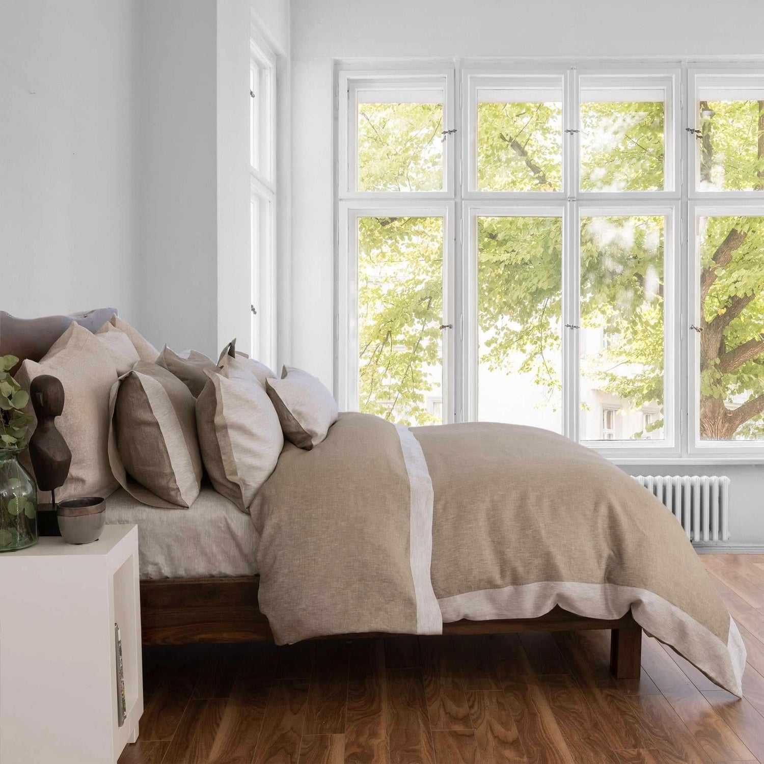 Biancha Reversible 100% Linen Sateen in Tan