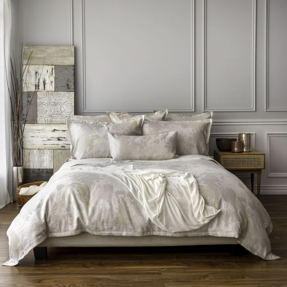 St Genève Blossom Duvet Cover in Parchment colourway