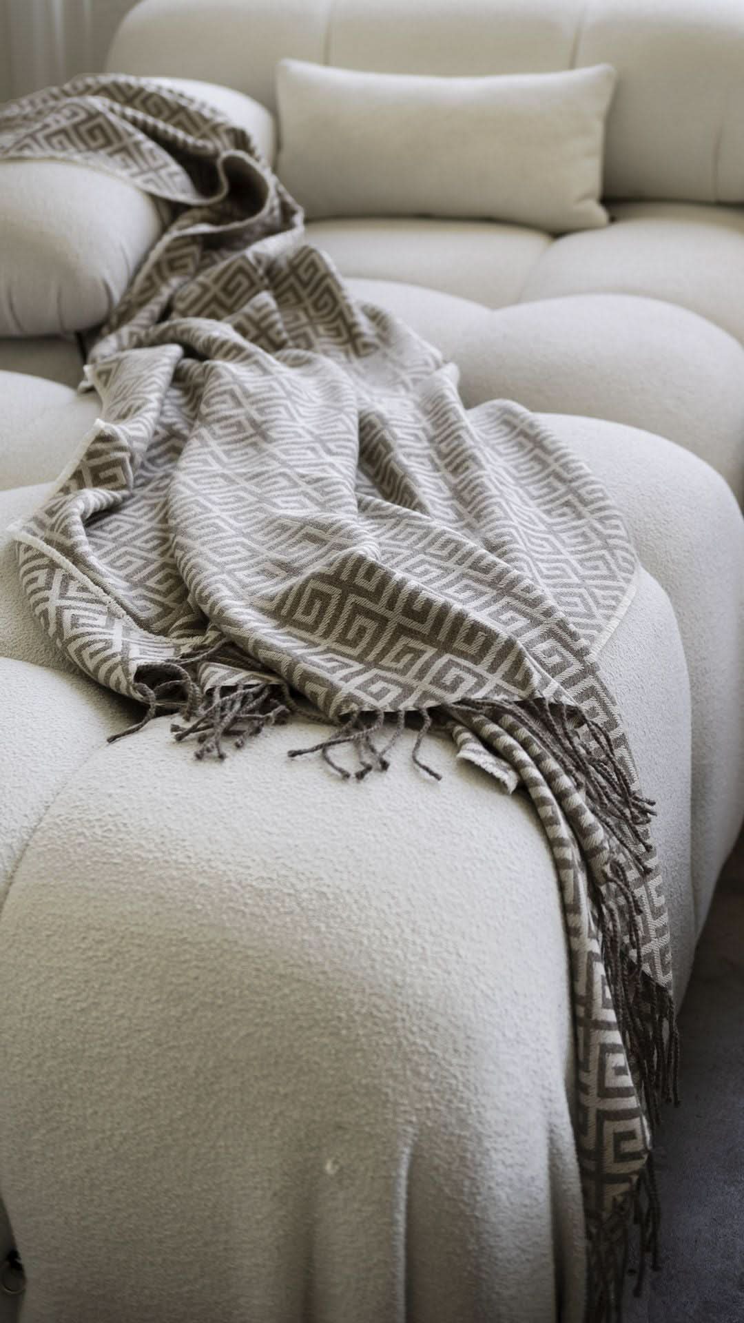 St Genève Bruno Throw in Almond colourway