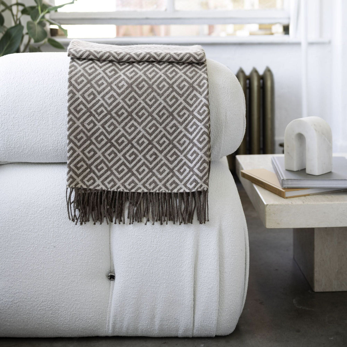 St Genève Bruno Throw in Almond colourway