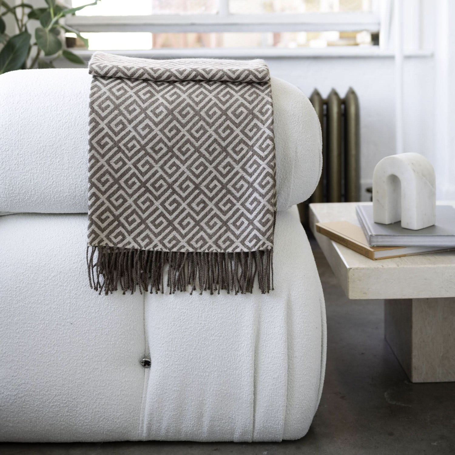 St Genève Bruno Throw in Almond colourway
