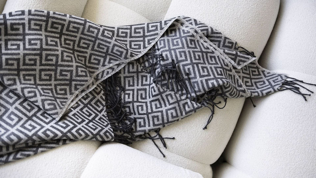 St Genève Bruno Throw in Charcoal colourway