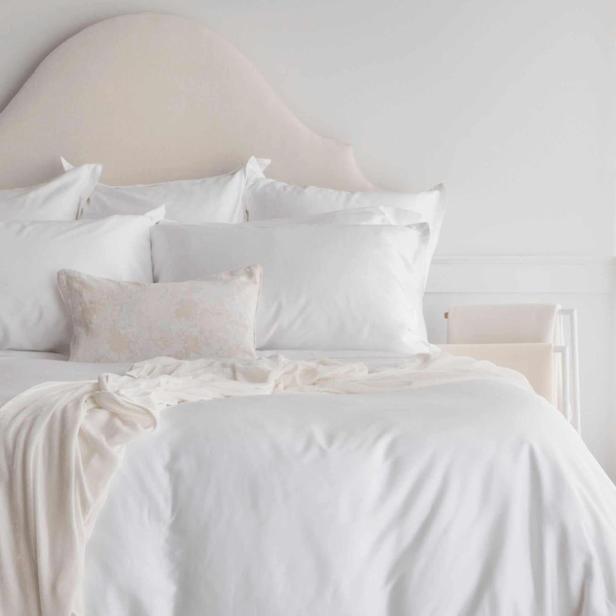 Cora is a gorgeous 100% MicroModal sateen in solid white. It is one of the softest bed linens in existence