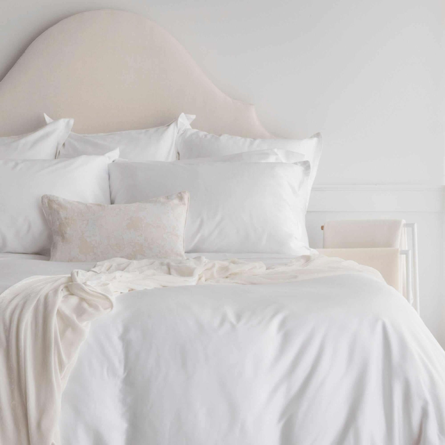 Cora is a gorgeous 100% MicroModal sateen in solid white. It is one of the softest bed linens in existence
