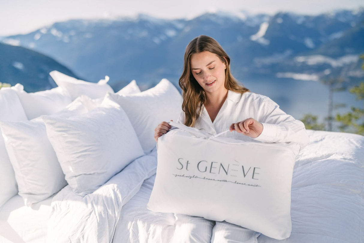 St Genève down pillows are machine washable and are of course Made in Canada!