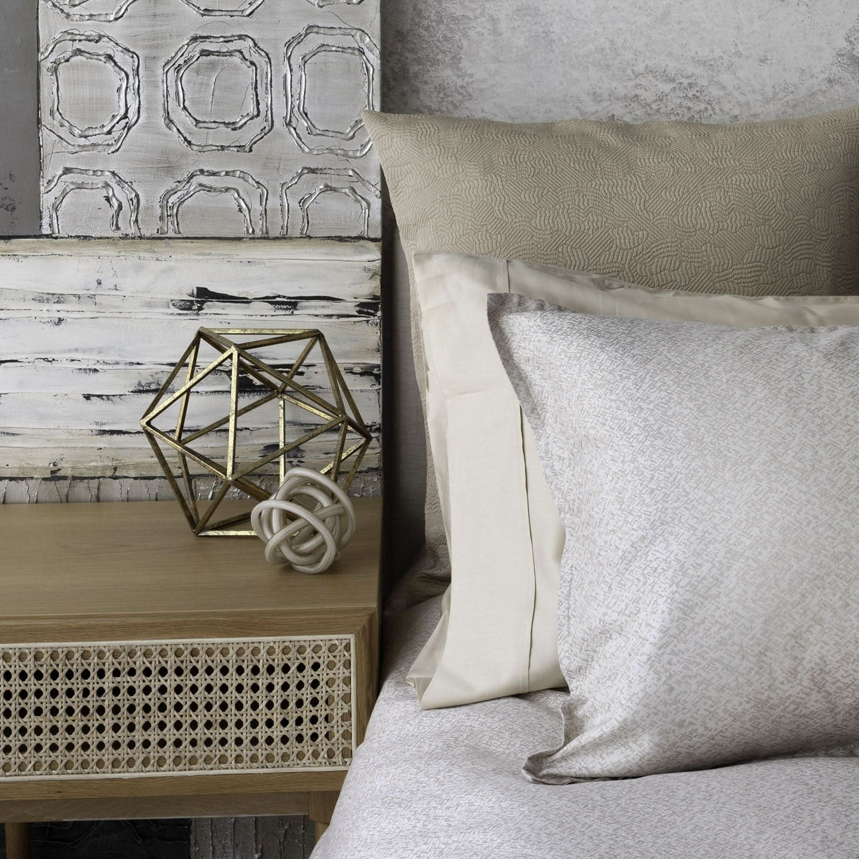St Genève Rio Duvet Cover in Pearl colourway
