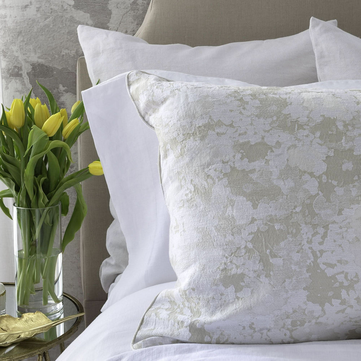 St Genève Sakura Duvet Cover in Parchment colourway