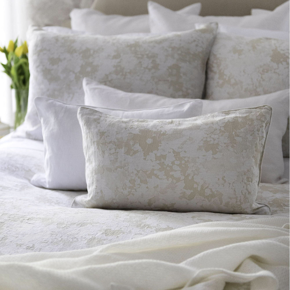St Genève Sakura Duvet Cover in Parchment colourway