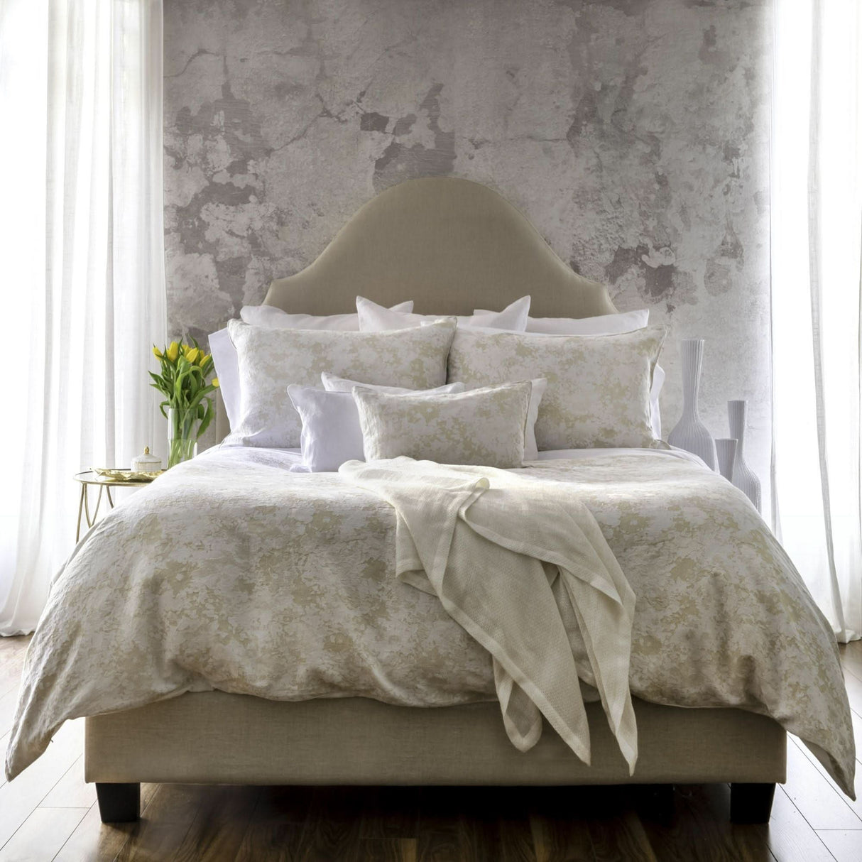 St Genève Sakura Duvet Cover in Parchment colourway