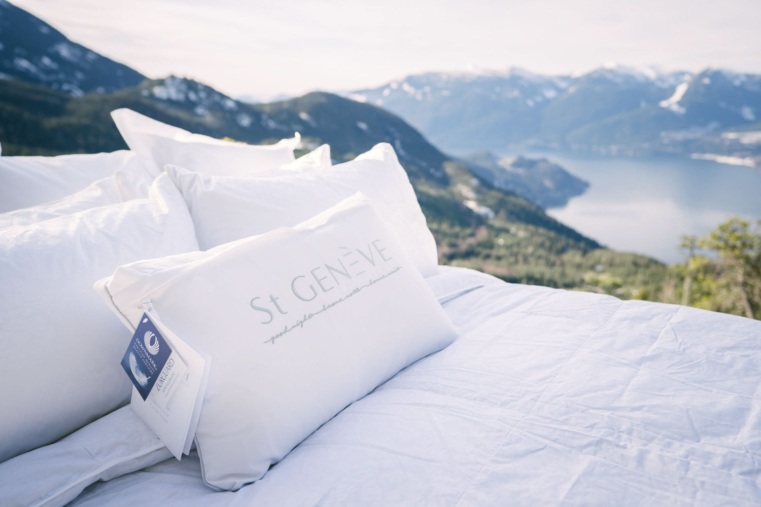 St Genève down-filled pillows are finished with a down-proof, dust-mite proof outer shell and are fully machine washable