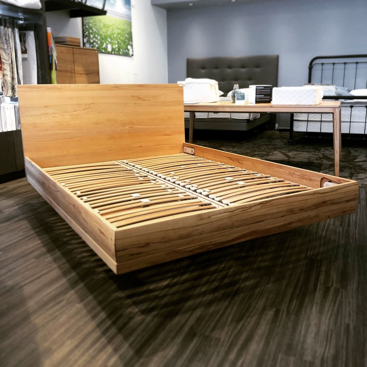 TEAM 7 riletto bed in beech heartwood w/ Berkeley Ergonomics Suspension Slats