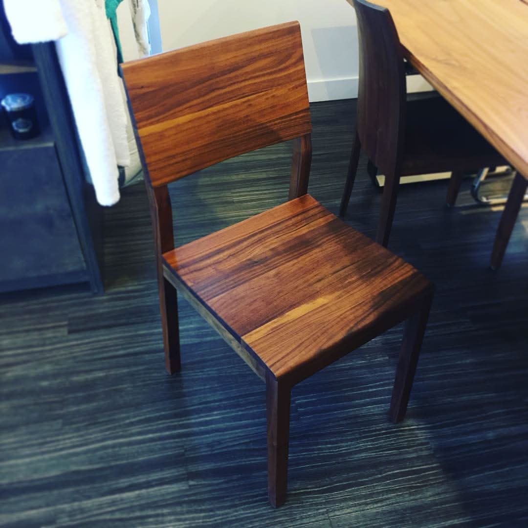 TEAM 7 s1 chair in walnut. Photographed in our Calgary showroom