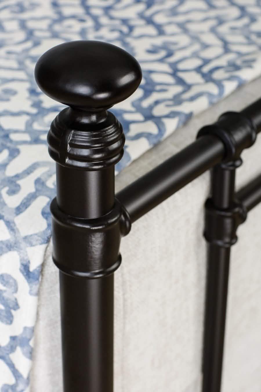 Blake Bed in Black Suede metal finish