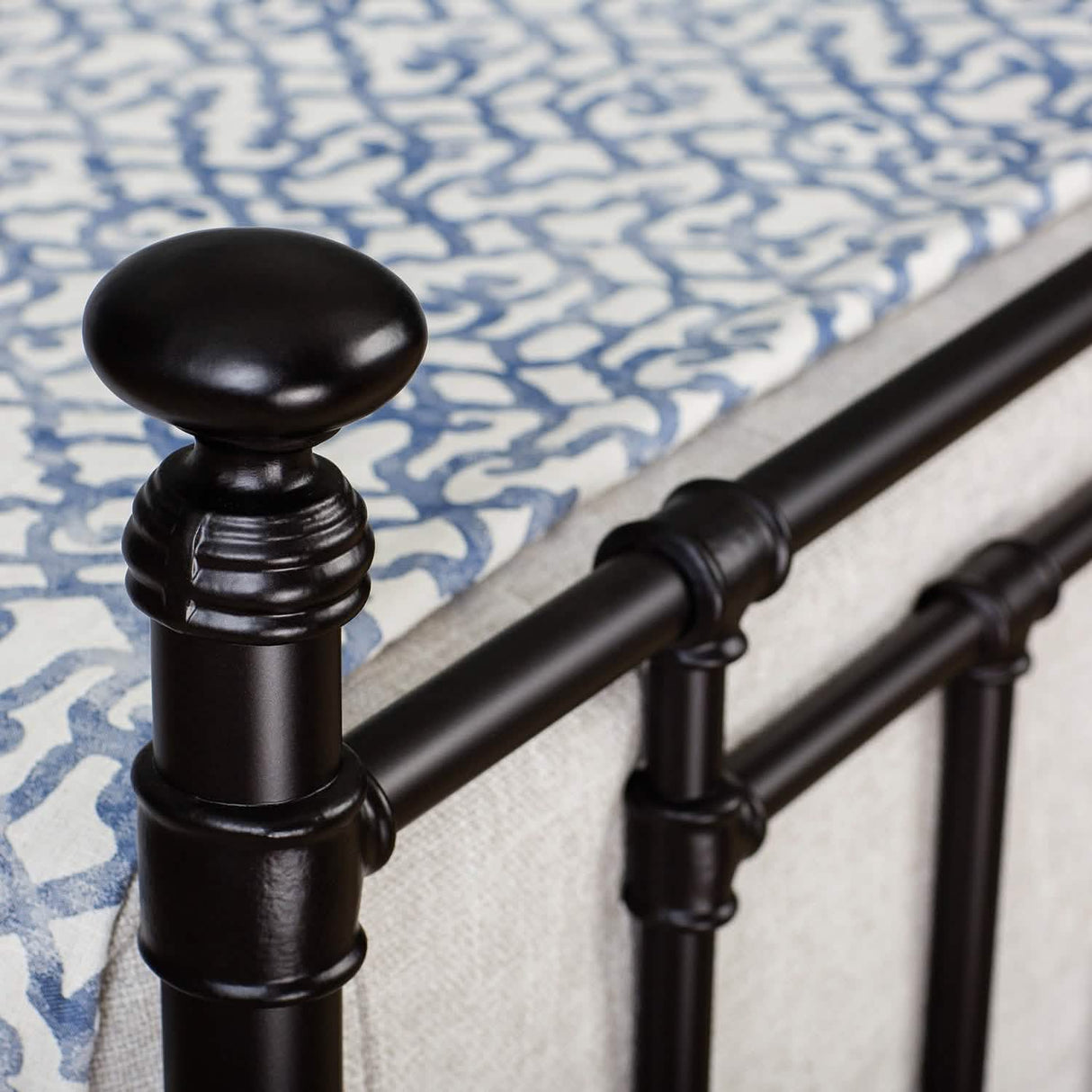 Blake Bed in Black Suede metal finish