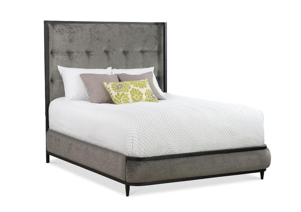 Broadway Bed in Aged Iron metal finish & Best Friend Dusk fabric