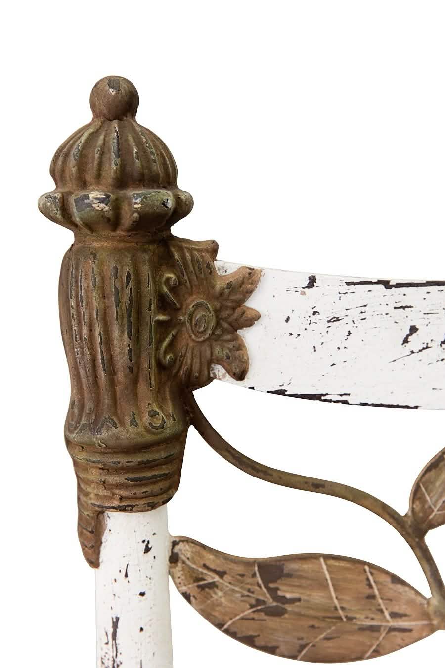 Laurel Bed in Vintage White metal finish